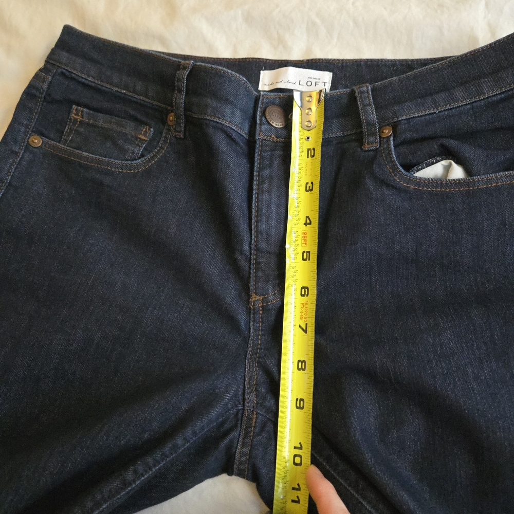 LOFT Indigo Navy Blue Stretch Denim Skinny Ankle Jeans EB3 - Picture 7 of 10